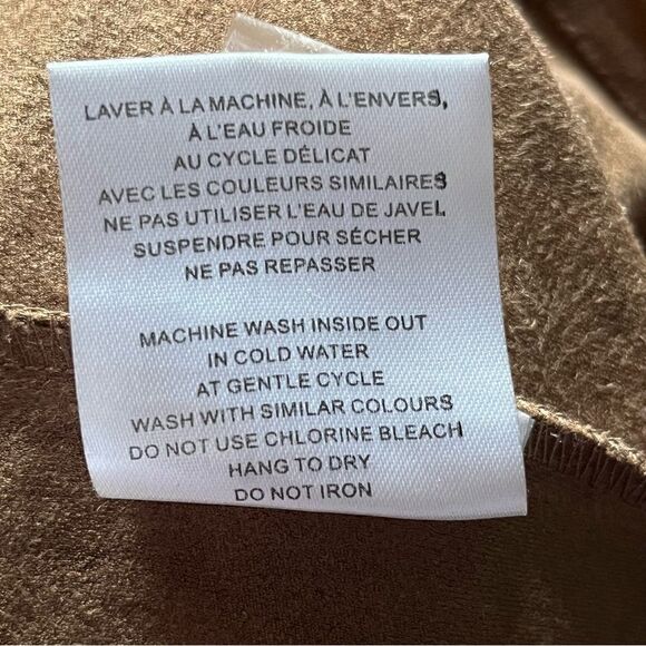 𝅺SAN FRANCISCO Brown Faux Leather Jacket with Hood  and Snap Buttons Size S - Picture 7 of 14